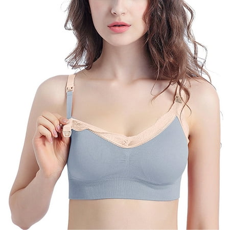 

TOWED22 Womens Wireless Bra Women s Push Up Bras Sexy Lace Padded Floral Contour Underwire Lightly Lined Plunge Bra Light Blue