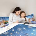 thumbnail image 4 of Castle Fairy Kids Children Cartoon Snowman Train Bedding Comforter Set 7-Piece,Merry Christmas King Bedding Sets,Winter Xmas Festival Ultra Soft Bed Sheets,Breathable Home Decor,Reversible, 4 of 8