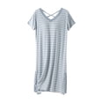 thumbnail image 4 of Blmnix Cotton Nightgowns Nightgown for Women Sleep Dresses Backless Nightgown Nightshirt Short Sleeve V-Neck Green Sexy Nightgowns for Women,M, 4 of 5