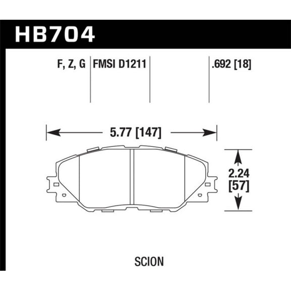 Hawk 09-10 Pontiac Vibe 2.4L / 11-12 Scion tC HPS Front Street Brake Pads