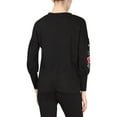 thumbnail image 2 of MeMoi Women's Oversized Dropped Sleeve Top with Ribbed Cuff and Embroidery - Womens - Female, Small, Limo Black, 2 of 3
