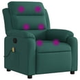 thumbnail image 1 of vidaXL Fauteuil Inclinable de Massage Tissu Vert Foncé, 1 of 5