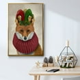 thumbnail image 5 of Christmas Foxy Christmas Fool - Framed Gallery Wrapped Holiday Canvas - 27 x 41 - Gold Frame, 5 of 8