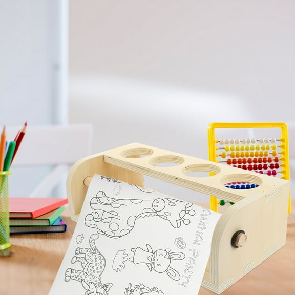 GOOHOCHY  Wooden Easel Kid Desktop Drawing Organizer Storage Shelves Child