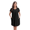 thumbnail image 4 of FEREMO Women Plus Size Nightgowns 2pc Short Sleeve Sleepwear Comfy Loose Sleepshirt with Pockets, 4 of 6