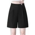 thumbnail image 1 of Timegard Womens Dressy Shorts Plus Size Elastic High Waisted Comfy Ruched Straight Leg Work Casual Shorts, 1 of 7