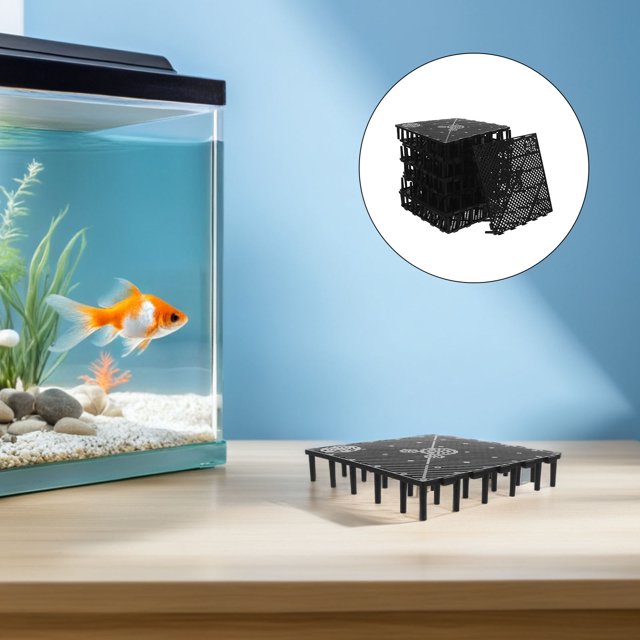 Luxshiny 20Ud Plato Acuario Negro Con Recogida Eficiente De Residuos