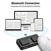 LEKATO Bluetooth Page Turner Pedal for iPad Wireless Page Turner Pedal Rechargeable Page Turner Portable Silent Music Page Turner Pedal Mini Wireless Foot Pedal Page Turner for Tablets iPads Phones