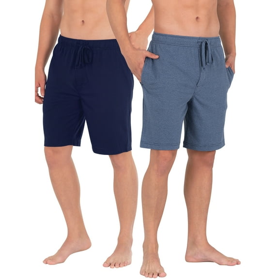 Fruit of the Loom Men's and Big Men’s Breathable Mesh 2-Pack Knit Sleep Pajama Short, S-5XL