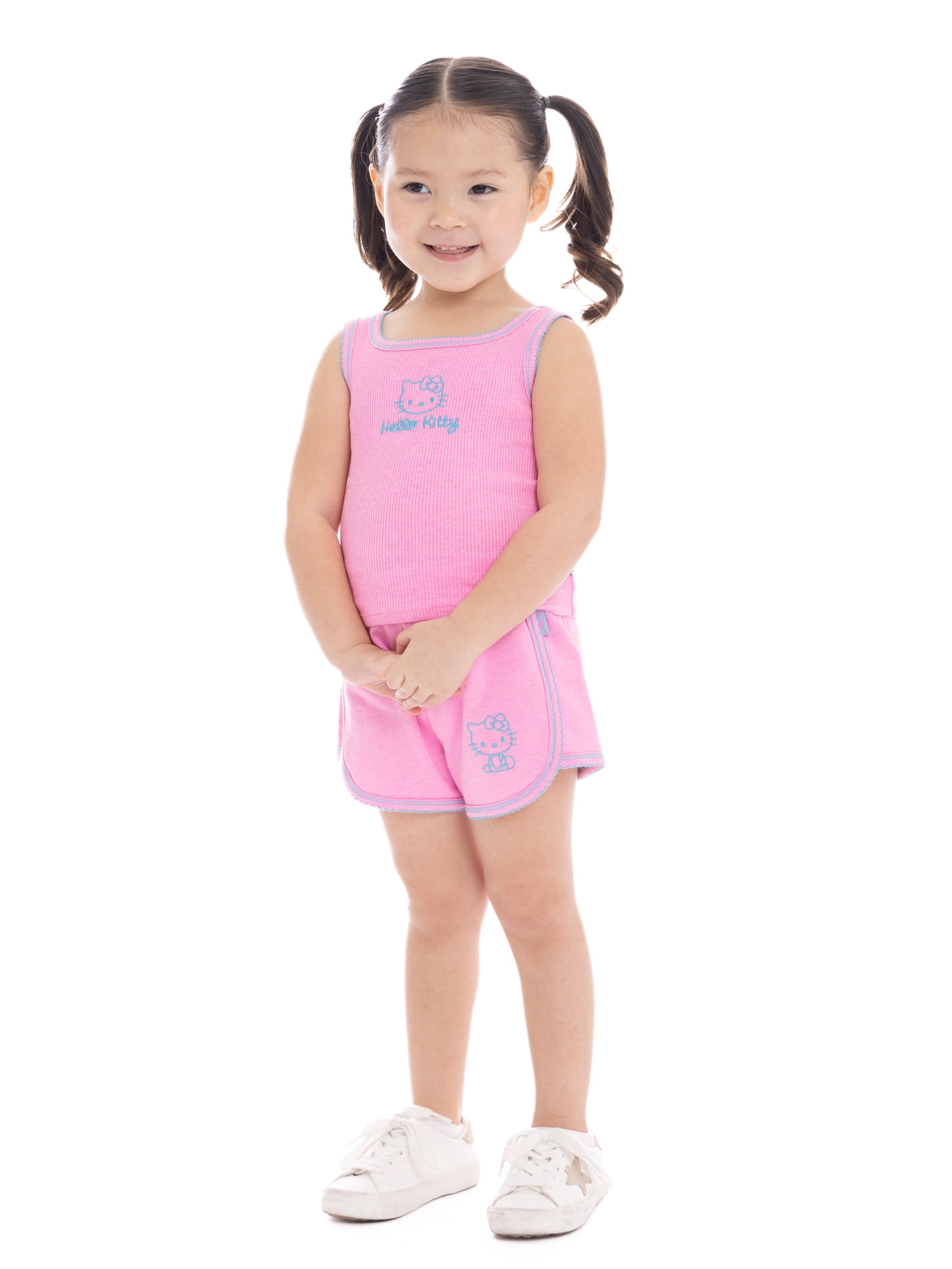 Hello Kitty Girls Embroidered Tank Top and Shorts Set, 2-Piece, Sizes 4-16