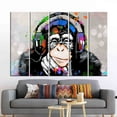 thumbnail image 5 of Abstract Monkey Wall Decor, Dj Monkey Art, Music Lover Monkey Canvas Art, Thinking Monkey Printed Canvas, Trendy Monkey Artwork, Canvas Wall Decor - 4P-Gallery Wrapped, 5 of 9