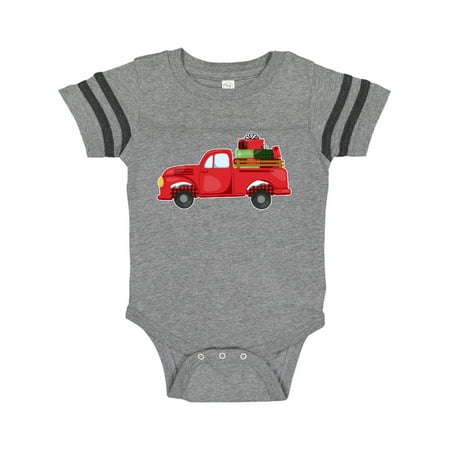 

Inktastic Christmas Red Vintage Truck with Presents Gift Baby Boy or Baby Girl Bodysuit