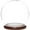 Dark Wood Base, variant on Plymor 6" x 7" Glass Display Dome Globe Cloche (no Base)