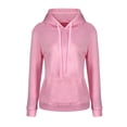 thumbnail image 3 of Innerwin Hoodies Couleur Unie Femmes Hauts à Capuche Automne Poche Coupe Ample Sweat-Shirt Rose L, 3 of 6