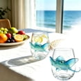 thumbnail image 2 of 2026 Ocean Sea Glass Cup, 3D Stingray Stemless Glass Animals, Coastal Drinking Glasses Glassware for , Bourbon, Juice,Coffee, Nautical Beverage Glass Gifts for Home Bar Decor, 2 of 5