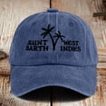 thumbnail image 2 of Womens Hats Unisex Saint Barths Letter Print Washed Baseball Cap Casual Navy One Size, 2 of 4