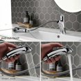 thumbnail image 3 of Grifo de baño con manguera trenzada silenciosa, construcción de latón, fácil de instalar, acabado cromado, rociador extensible para fregaderos de cocina de dos senos y para lavar el cabello, 3 of 5
