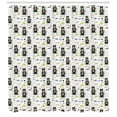 thumbnail image 3 of Nursery Shower Curtain, Sleeping Bear Silhouette with Scarf Hearts and Rain Clouds Background Forest Animal, Fabric Bathroom Set with Hooks, 69W X 75L Inches Long, Multicolor, by Ambesonne, 3 of 3