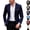Navy, variant on Mens Tailored Fit Blazer Stretch Dress Sport Coat Formal Notch Lapel One Button Suit Jacket Wrinkle Free with Pockets for Wedding Business, White, XXS