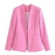thumbnail image 1 of Blazer de mujer de moda casual de color sólido de manga larga Blazer de mujer abrigo, 1 of 3