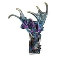 thumbnail image 2 of Spell Caster Metallic Ocean Dragon Perching On Necromancy Skull Books Figurine, 2 of 9