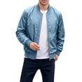 thumbnail image 3 of JPVDPA Men's Lightweight Bomber Jacket Zip Up Windbreaker Hiking Travel Work Coat Spring Fall Streetwear with Pockets Blue XXXL, 3 of 9