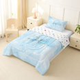 thumbnail image 2 of Manfei Kawaii Bowtie Twin Comforter Sets,Lovely Initial S Bedding Set,Blue,Polkadot Reversible,2-Piece,1 Comforter and 1 Pillowcase, 2 of 7