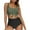 Army Green, variant on Ohufall Women One-pieces Swimsuits Solid Color V-neck Monokini Swimwears Push Up Tummy Control Swimwear Bathing Suits
