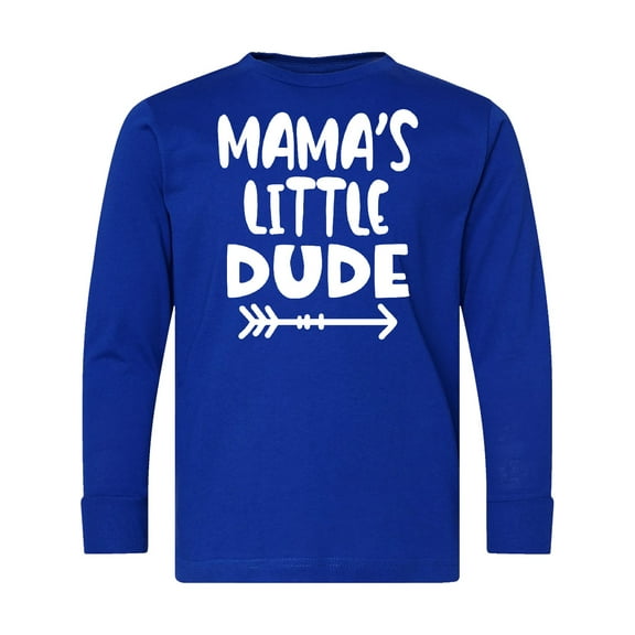 Inktastic Mama's Little Dude with Arrow Long Sleeve Youth T-Shirt