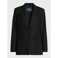 thumbnail image 6 of Scoop Women's and Women's Plus One Button Linen Blend Blazer, Sizes XS-4X, 6 of 6