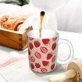 thumbnail image 3 of Yiaed Strawberries Print Ceramics Coffee,Large Handle Design,Extra Large Tea and Coffee Cup for Office and Home Mugs, 3 of 6