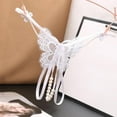 thumbnail image 5 of Goodeals Fashion Thongs for Women Sexy Underwear Cutout Pearl Beads Embellished Lace Butterfly G-String Thong Underpants(White,One Size)Flash Deals, 5 of 9
