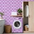 thumbnail image 4 of Peel and Stick Wallpaper Purple Checkerboard Light Dark Shades Wall Mural 17.7in x 9.8ft Self Adhesive Removable Wall Paper Renter Friendly Wallpaper for Nursery Bedroom Cabinets, 4 of 8