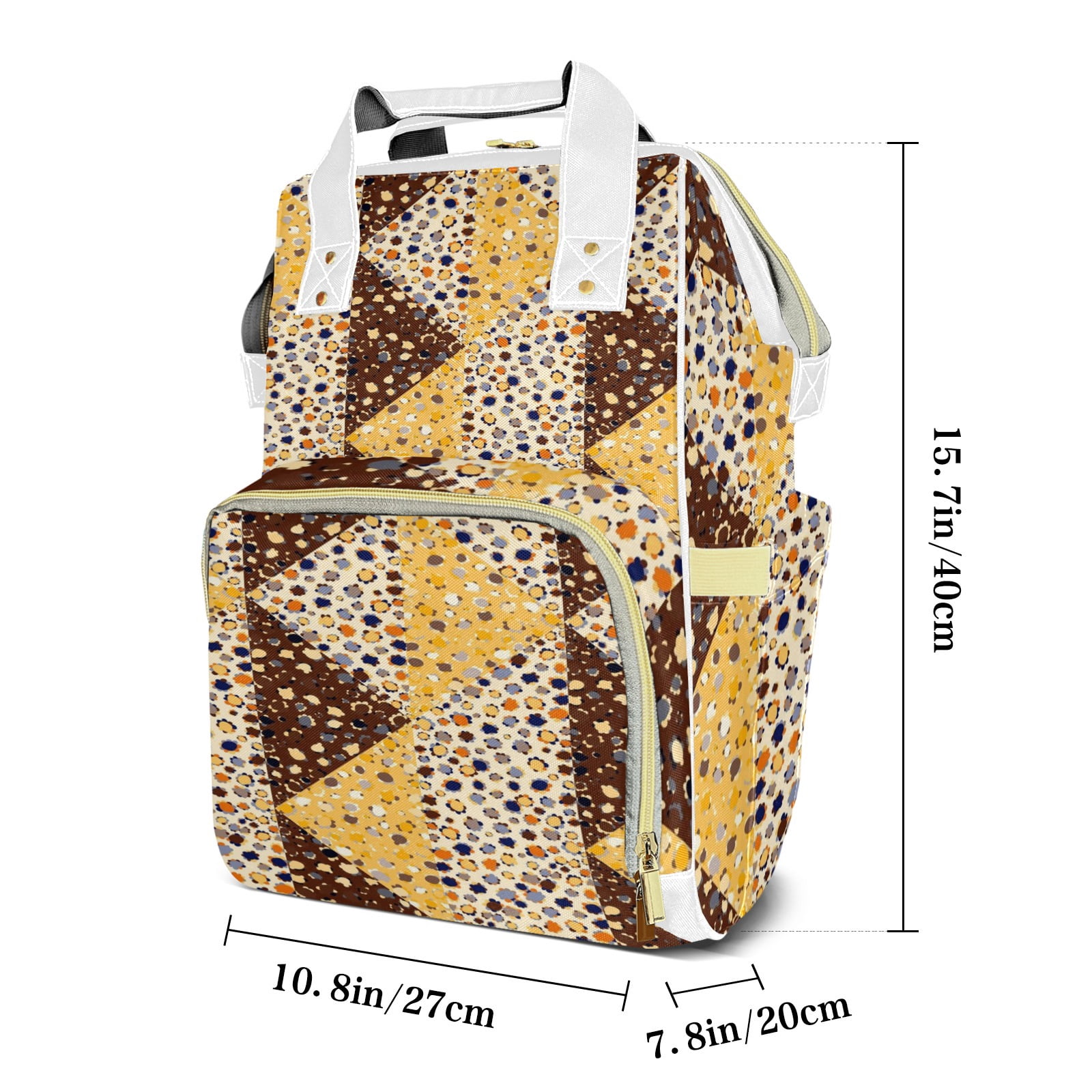 Abstract Flowers Diaper Backpack – Large Capacity, Insulated Baby Bottle Pocket, Multifunctional Mommy Bag for Boys & Girls