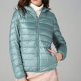 thumbnail image 2 of Lixiuxyad Packable Down Jacket for Women Lightweight Winter Down Jackets Slim Fit Hooded Coat Zipper Warm Jacket with Hood Green, 2 of 5