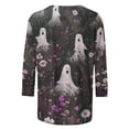 thumbnail image 4 of GERsome Women's Halloween 3/4 Sleeve Shirts Elbow Crew Neck Womens Tee Shirts Plus Size Half Sleeve Halloween Graphic Tops Clearance Blouse for Women Size XXXL, 4 of 5