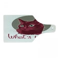 thumbnail image 1 of Cat Cutting Board, Colorful Modern Art Young Pet Portrait Asking Whats up Animal, Decorative Tempered Glass Cutting and Serving Board, Wine Bottle Shape, Red Grey White, by Ambesonne, 1 of 1