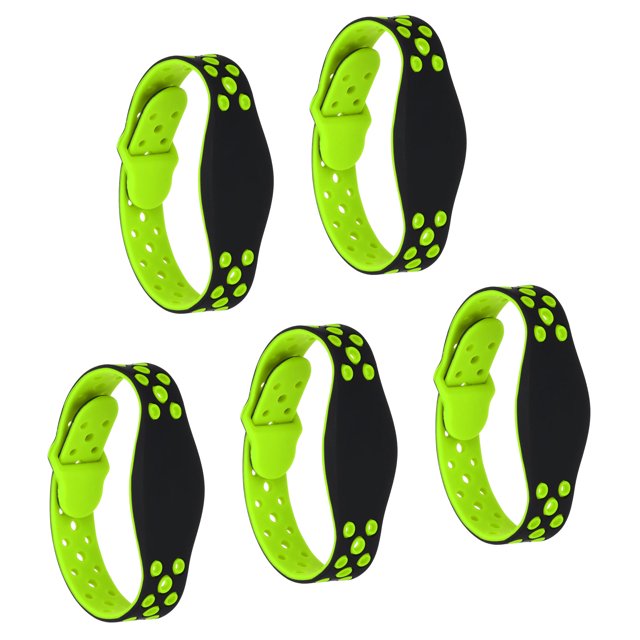 Unique Bargains RFID Silicone Wristbands 5 Pack 13.56MHZ Smart IC Card Bracelet Waterproof ID Wrist Bands Access Control Green