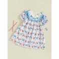 thumbnail image 3 of Okbabeha Toddler Baby Girl 4th of July Outfits Infant Ruffle USA Flag Fourth of July Dress Summer Independence Day Clothes, 3 of 8