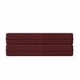 thumbnail image 4 of Demi Bonn 78" Modern Floor Sofa Bed with 2 Pillows, Convertible Teddy Fabric Full Size 15" Foam Mattress, No Assembly, Stylish Sleeper Couch for Living Room, Red, 4 of 12