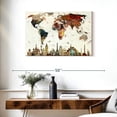 thumbnail image 3 of Elephant Stock Colorful Stains World Map Wall Art - Horizontal Canvas Wall Art - Living Room Wall Decor - Map Canvas - Red And White Decor - 36" x 24", 3 of 8