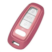 TANGSEN Smart Key Fob Case Pink TPU Protective Cover Compatible with Audi A3 A6 A7 A8 E-Tron S3 S6 RS6 S7 RS7 Q7 SQ7 Q8