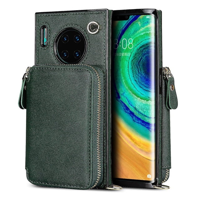 Funda tipo cartera para Huawei Mate 30 Pro con tarjetero y correa para el hombro para mujer