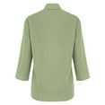 thumbnail image 5 of Women Leisure Shirts Solid Color Lapel 3/4 Sleeve Button Down Thin Comfy Classic Fit Shirt, 5 of 8