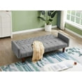 thumbnail image 2 of Convertible Sleeper Sofa Bed with Adjustable Backrest and Padded Seat,  Upholstered Foldable Sofa with Wood Legs, Foldable Tufted Sofa with High Density Foam for Living Room,Apartment, 2 of 9