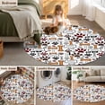 thumbnail image 5 of Round Rugs 4 Ft, Dog Claws Non Slip Area Rugs for Kitchen Bedroom Entryway, Pet Cat Cartoon Cute Animal Bone Pawprints Washable Carpet Runner Rug Floor Mats for Bedroom Home Decor, 5 of 8
