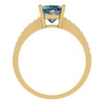 thumbnail image 4 of 2.7 ct Cushion Cut Blue Moissanite Solitaire with Simulated Diamond Accents 18K Yellow Gold Womens Engagement Ring, 4 of 5