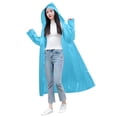 thumbnail image 2 of Frostluinai Womens Clear Crystal Rain Poncho Hooded Heavy Duty Waterproof for Storm Summer Portable, 2 of 6