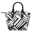 thumbnail image 3 of Single Shoulder Bag Rivet Bag 7.48×7.48×3.94in Removable Shoulder Belt Can Be Held Or Diagonal Across A Variety Of Matching Styles Black Geometric Lines_3, 3 of 6