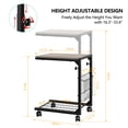 thumbnail image 2 of Adjustable C Table Set of 2 with Wheels & Storage Basket, Slide Under Sofa or Bed Table, Laptop & Snack Table for Living Room, Bedroom -Gray, 2 of 6